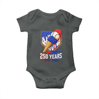 250 Years Baseball Ice Cream Drip 4th of July USA Flag Baby Onesie