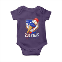 250 Years Baseball Ice Cream Drip 4th of July USA Flag Baby Onesie
