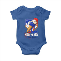 250 Years Baseball Ice Cream Drip 4th of July USA Flag Baby Onesie