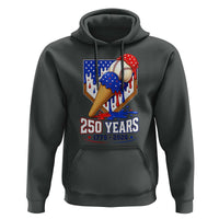 250 Years Baseball Ice Cream Drip 4th of July USA Flag Hoodie