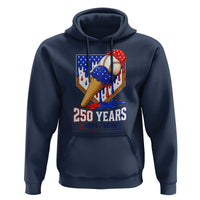 250 Years Baseball Ice Cream Drip 4th of July USA Flag Hoodie