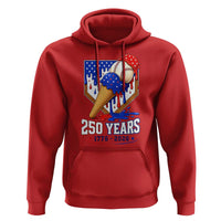 250 Years Baseball Ice Cream Drip 4th of July USA Flag Hoodie