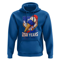 250 Years Baseball Ice Cream Drip 4th of July USA Flag Hoodie