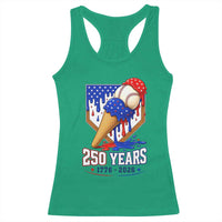 250 Years Baseball Ice Cream Drip 4th of July USA Flag Racerback Tank Top