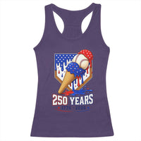 250 Years Baseball Ice Cream Drip 4th of July USA Flag Racerback Tank Top
