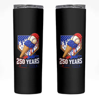 250 Years Baseball Ice Cream Drip 4th of July USA Flag Skinny Tumbler