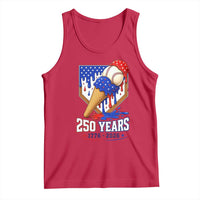 250 Years Baseball Ice Cream Drip 4th of July USA Flag Tank Top