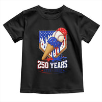 250 Years Baseball Ice Cream Drip 4th of July USA Flag Toddler T Shirt