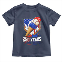 250 Years Baseball Ice Cream Drip 4th of July USA Flag Toddler T Shirt