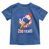 250 Years Baseball Ice Cream Drip 4th of July USA Flag Toddler T Shirt