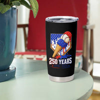 250 Years Baseball Ice Cream Drip 4th of July USA Flag Tumbler Cup
