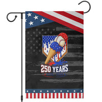 250 Years Baseball Ice Cream Drip 4th of July USA Flag Patriotic Garden Flag