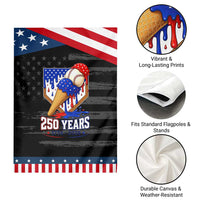 250 Years Baseball Ice Cream Drip 4th of July USA Flag Patriotic Garden Flag