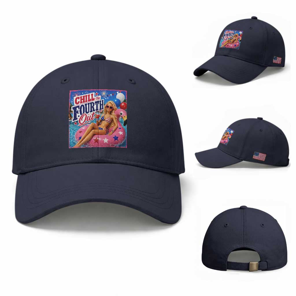 Chill The Fourth Out Doll Meme 4th of July Baseball Cap