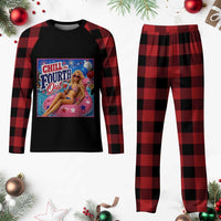 Chill The Fourth Out Doll Meme 4th of July Plaid Pajama Set