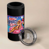 Chill The Fourth Out Doll Meme 4th of July 4 in 1 Can Cooler Tumbler