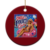 Chill The Fourth Out Doll Meme 4th of July Ceramic Ornament