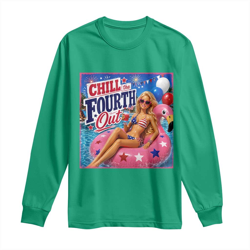 Chill The Fourth Out Doll Meme 4th of July Long Sleeve Shirt