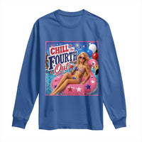 Chill The Fourth Out Doll Meme 4th of July Long Sleeve Shirt