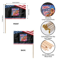 Chill The Fourth Out Doll Meme 4th of July Patriotic Handheld Flag