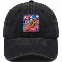 Chill The Fourth Out Doll Meme 4th of July Washed Cotton Baseball Cap