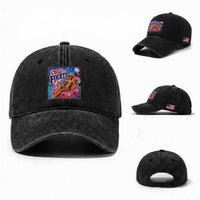 Chill The Fourth Out Doll Meme 4th of July Washed Cotton Baseball Cap