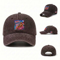 Chill The Fourth Out Doll Meme 4th of July Washed Cotton Baseball Cap