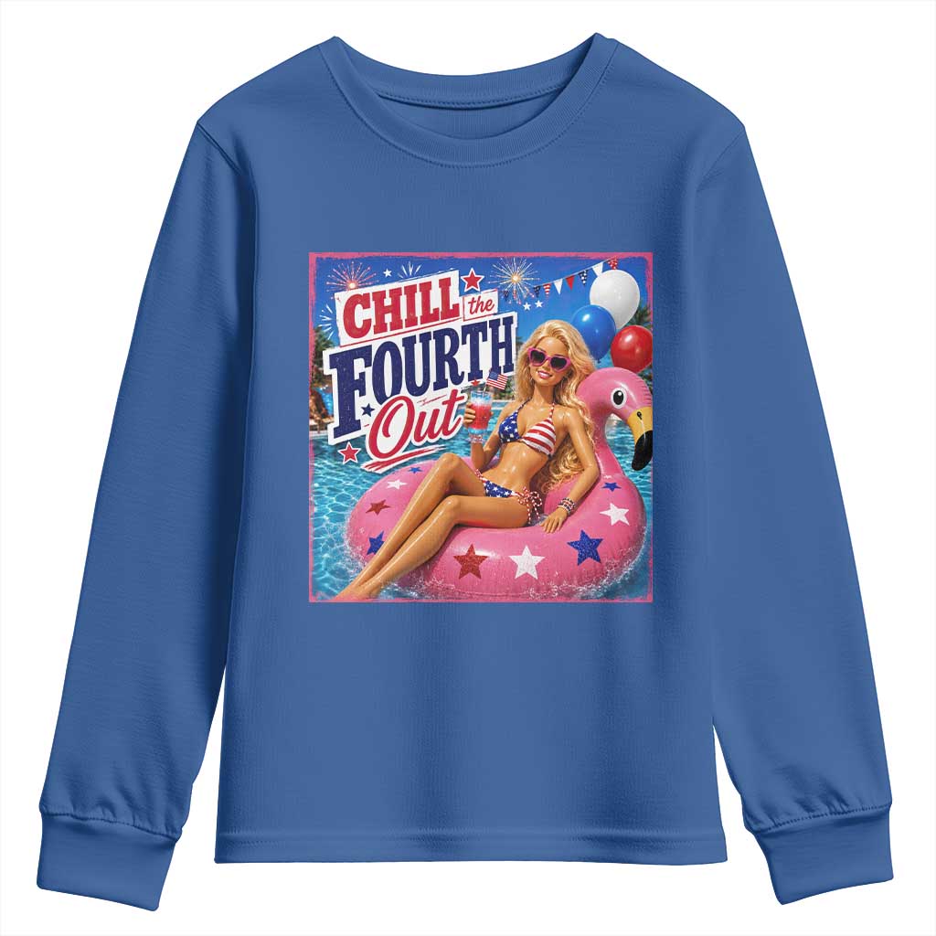 Chill The Fourth Out Doll Meme 4th of July Youth Sweatshirt