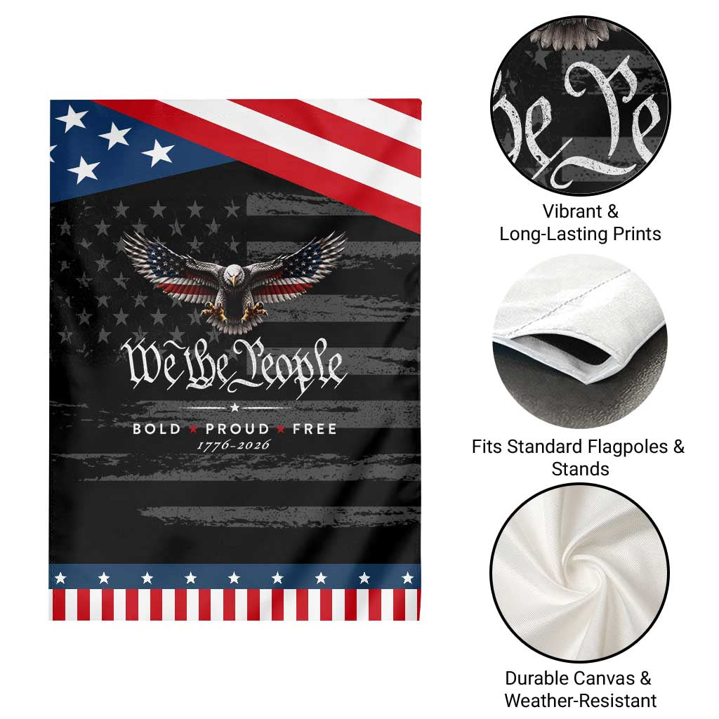 We The People Bald Eagle USA 250th Anniversary Bold Proud Free Patriotic Garden Flag