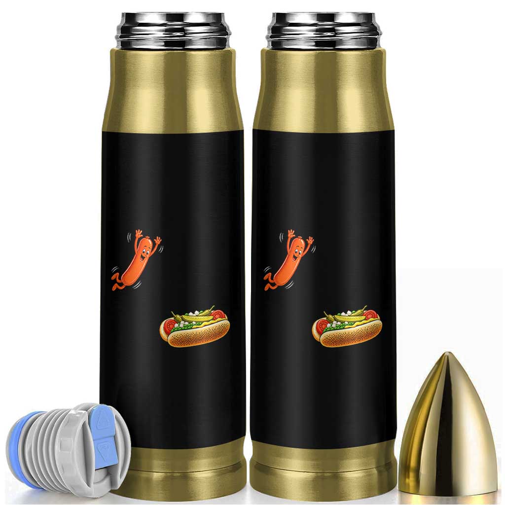 Funny Chicago Style Hot Dog Sausage Jumping Into Bun BBQ Bullet Tumbler
