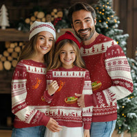 Funny Chicago Style Hot Dog Sausage Jumping Into Bun BBQ Ugly Christmas Sweater