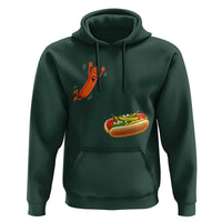 Funny Chicago Style Hot Dog Sausage Jumping Into Bun BBQ Hoodie