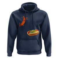 Funny Chicago Style Hot Dog Sausage Jumping Into Bun BBQ Hoodie