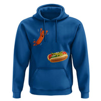 Funny Chicago Style Hot Dog Sausage Jumping Into Bun BBQ Hoodie