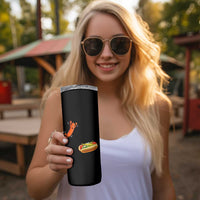 Funny Chicago Style Hot Dog Sausage Jumping Into Bun BBQ Skinny Tumbler