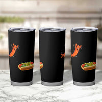 Funny Chicago Style Hot Dog Sausage Jumping Into Bun BBQ Tumbler Cup