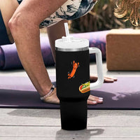 Funny Chicago Style Hot Dog Sausage Jumping Into Bun BBQ Tumbler With Handle