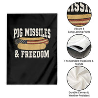 Pig Missiles And Freedom 4th of July Patriotic Hotdog Garden Flag