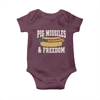 Pig Missiles And Freedom 4th of July Patriotic Hotdog Baby Onesie