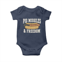 Pig Missiles And Freedom 4th of July Patriotic Hotdog Baby Onesie