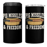 Pig Missiles And Freedom 4th of July Patriotic Hotdog 4 in 1 Can Cooler Tumbler