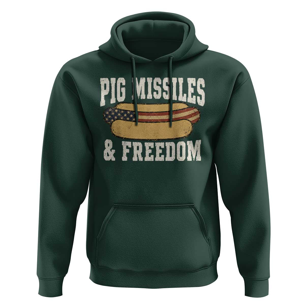Pig Missiles And Freedom 4th of July Patriotic Hotdog Hoodie