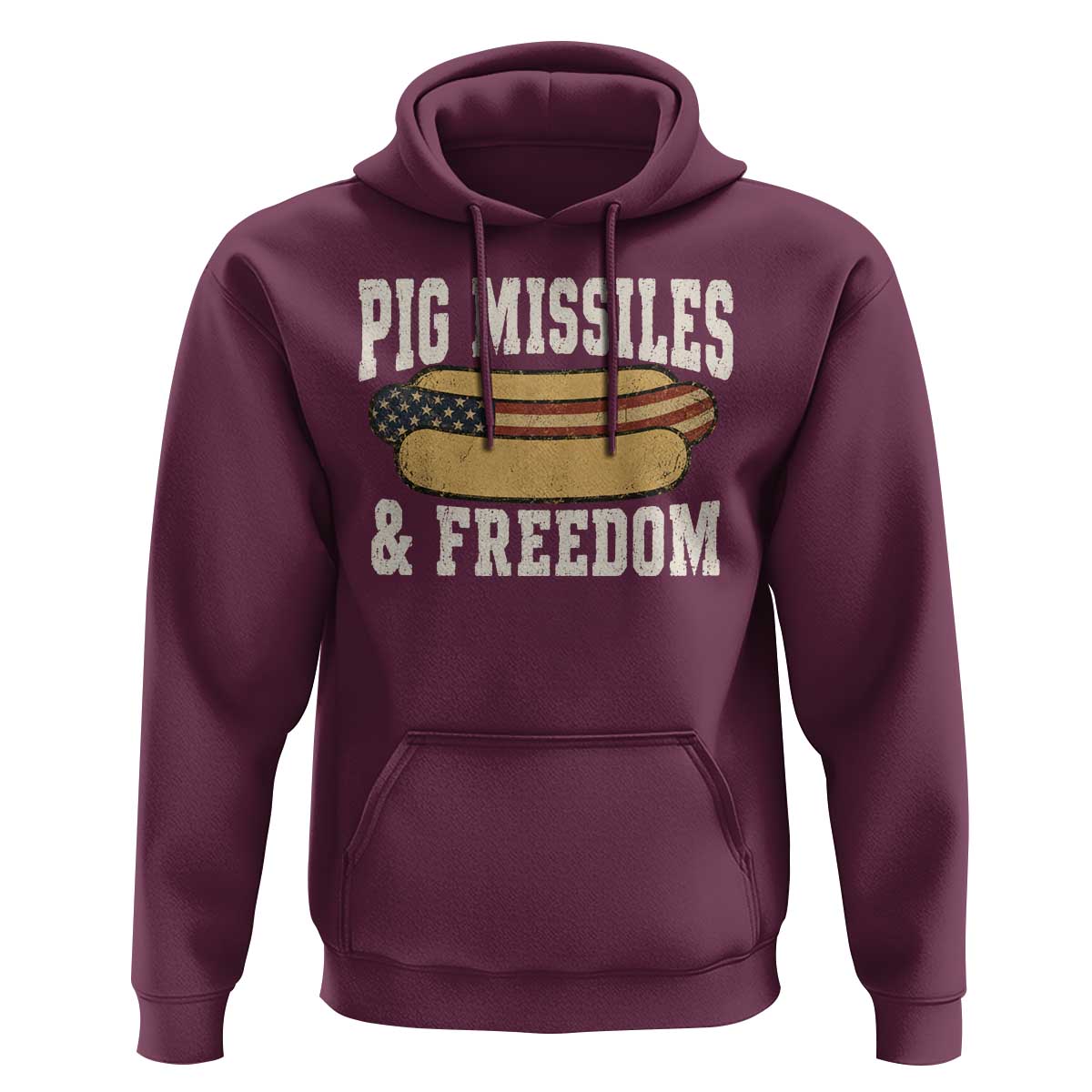 Pig Missiles And Freedom 4th of July Patriotic Hotdog Hoodie