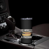Pig Missiles And Freedom 4th of July Patriotic Hotdog Skinny Tumbler