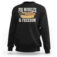 Pig Missiles And Freedom 4th of July Patriotic Hotdog Sweatshirt