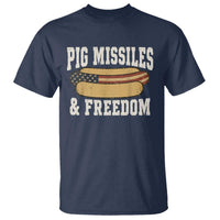 Pig Missiles And Freedom 4th of July Patriotic Hotdog T Shirt