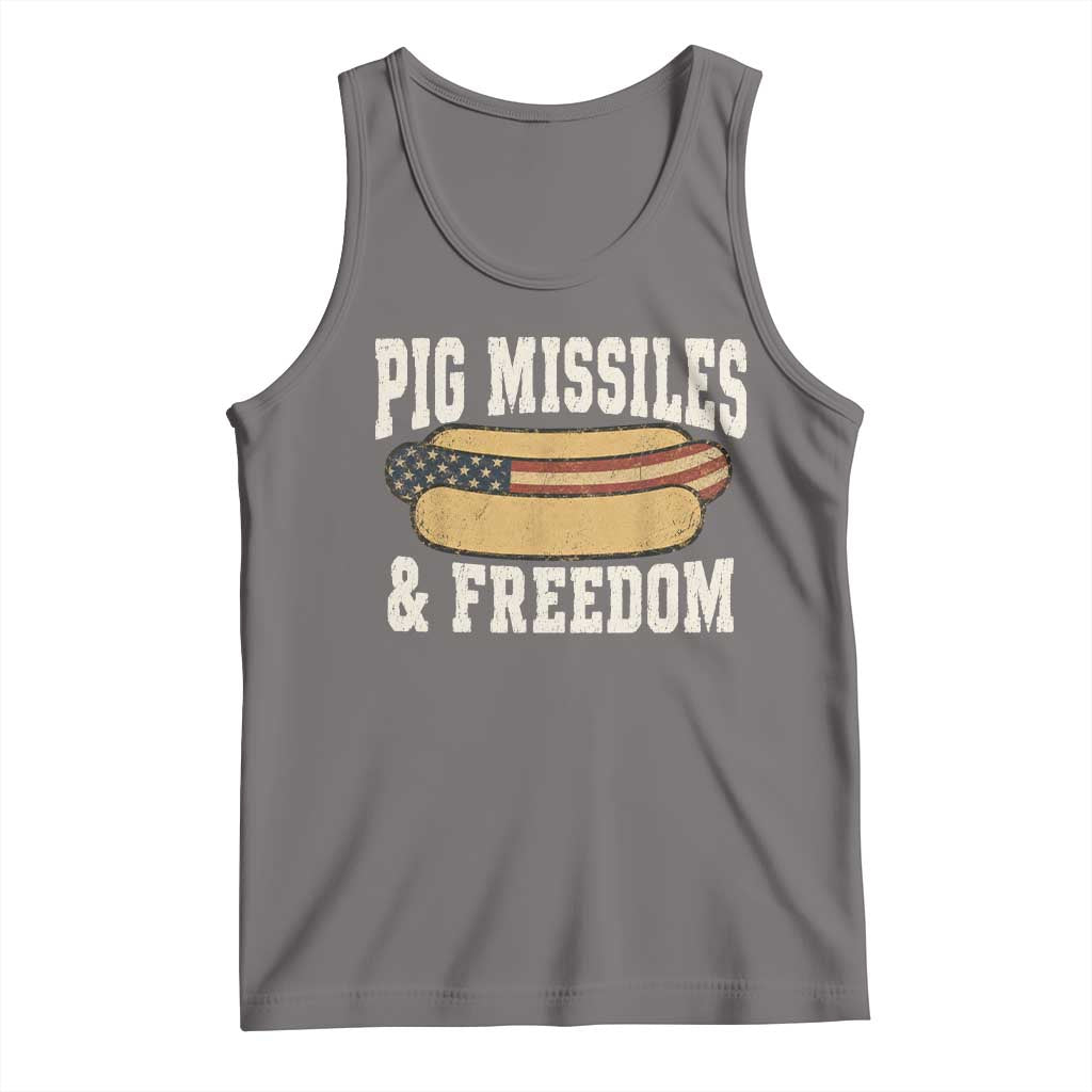 Pig Missiles And Freedom 4th of July Patriotic Hotdog Tank Top