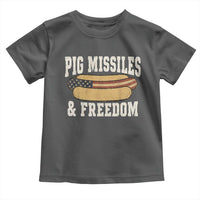 Pig Missiles And Freedom 4th of July Patriotic Hotdog Toddler T Shirt