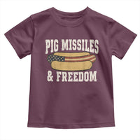 Pig Missiles And Freedom 4th of July Patriotic Hotdog Toddler T Shirt