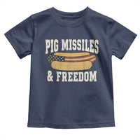 Pig Missiles And Freedom 4th of July Patriotic Hotdog Toddler T Shirt